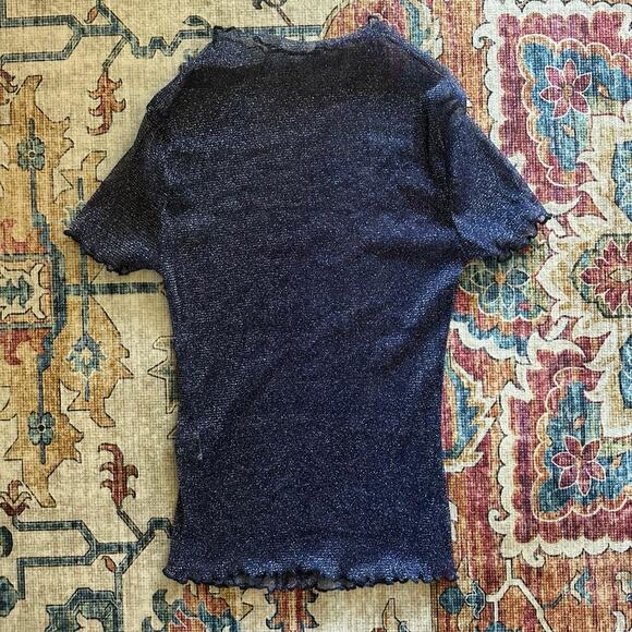 Blue mesh glitter top - Picture 3 of 3